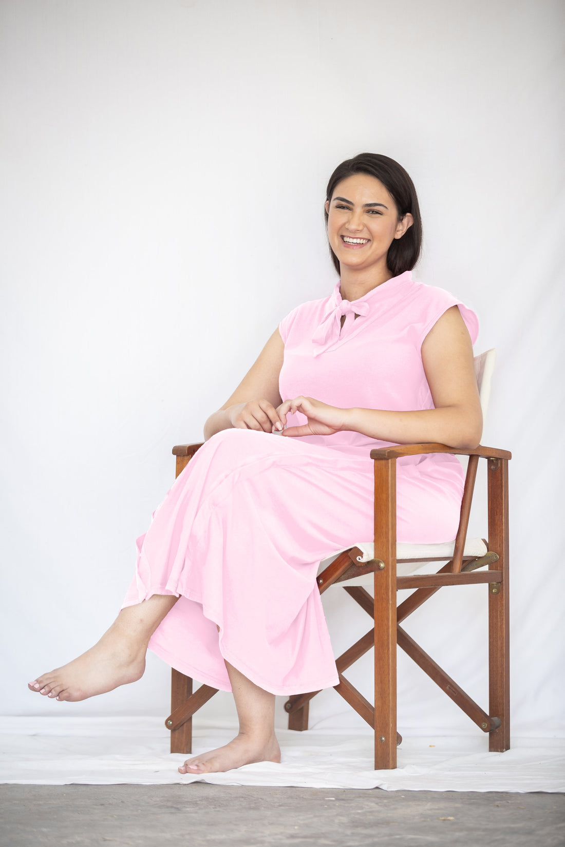 Robe Maxi en Coton - Col foulard et sans manche