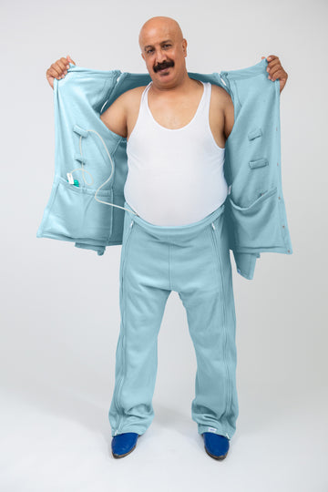 Comfortable Set - Fleece - Trousers & Long-Sleeved Vest with Drain Pocket